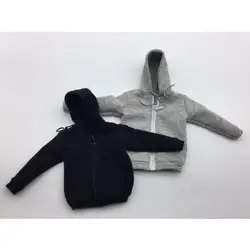MagiDeal sudadera con capucha y cremallera gris para muñeco