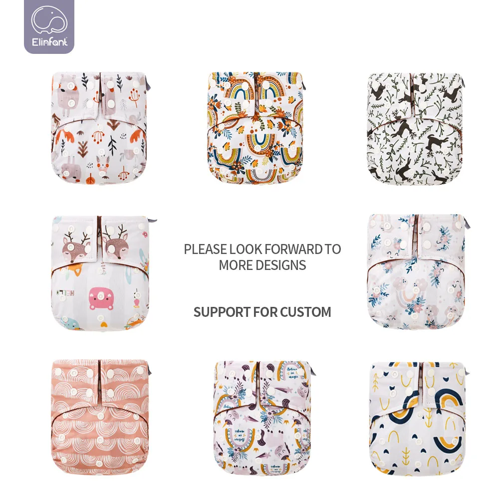 Elinfant pañal de tela ecológico estampado con interior impermeable - imagen 2