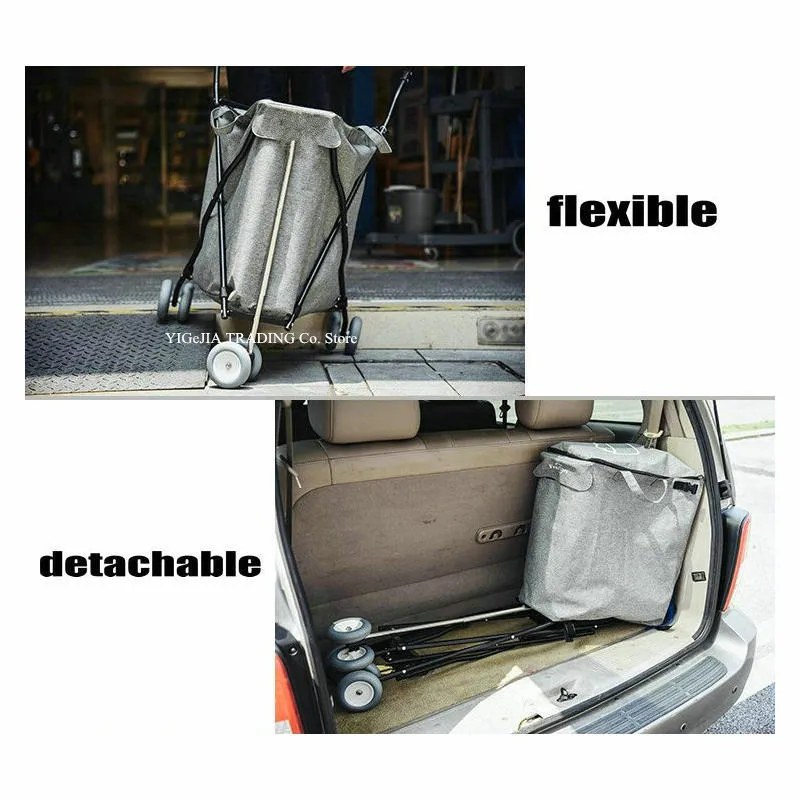 Carrito plegable de lavandería ligero con ruedas - imagen 4