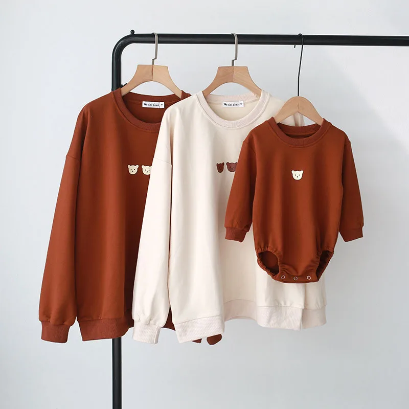MILANCEL Mono bebé con capucha de oso – Ropa a juego familiar - imagen 5