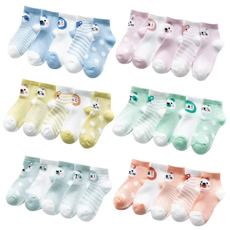 Calcetines de malla finos para recién nacido con dibujos animados - imagen 5