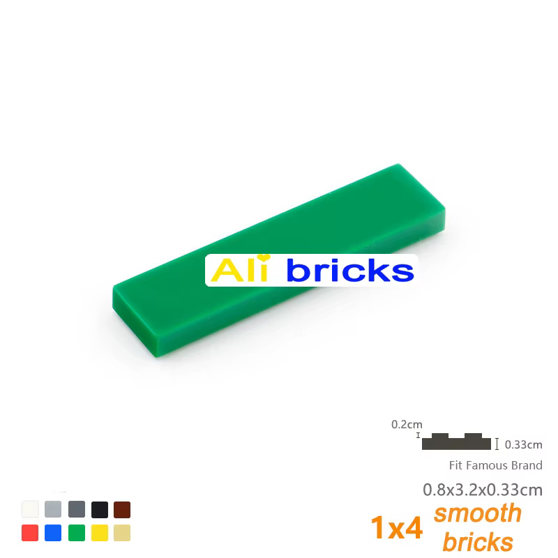 DIY Bloques de Construcción Figura Delgada Ladrillos Lisos 1x4 - imagen 3