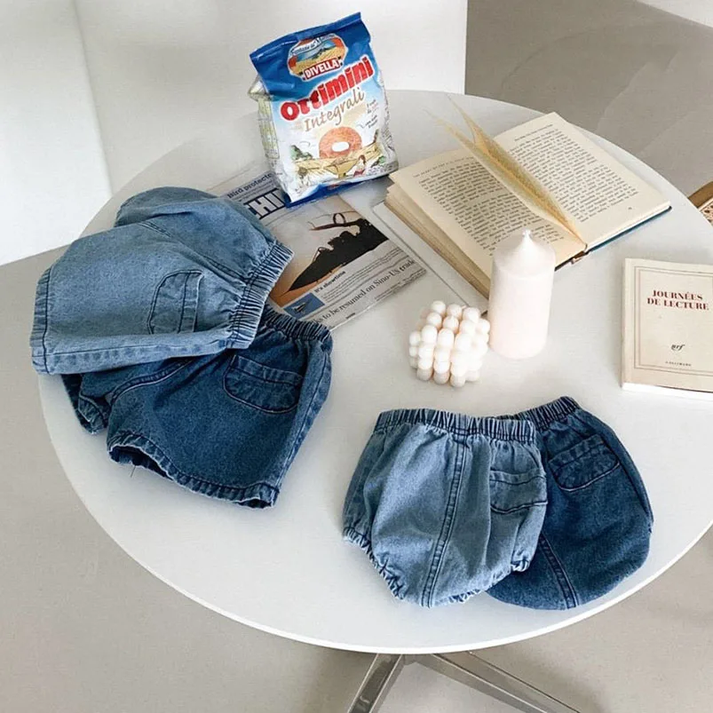 Pantalones cortos vaqueros de bebé con bolsillos para verano - imagen 5