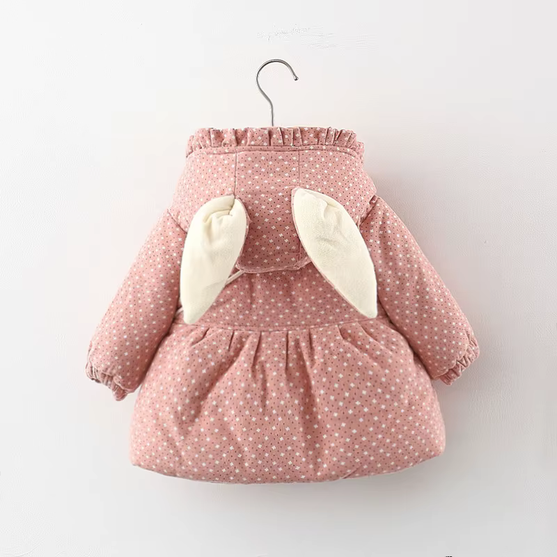 Chaqueta de invierno para niña pequeña con capucha cálida