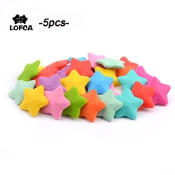 LOFCA Cuentas de silicona estrella mordedor suave BPA FREE para bebé