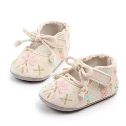 Zapatos de flores antideslizantes para bebé – Suela suave primeros pasos