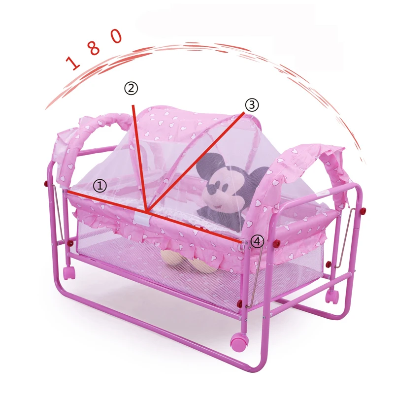 Cuna de bebé con oscilación y mosquitera para descanso seguro - imagen 5
