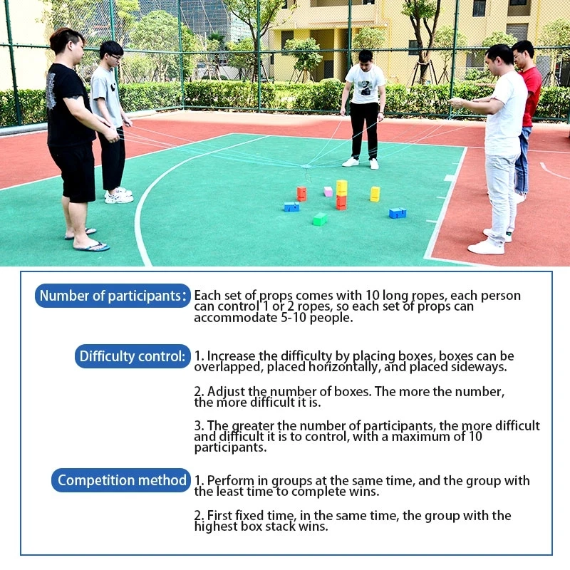 Juego de trabajo en equipo al aire libre para niños – Torre - imagen 3