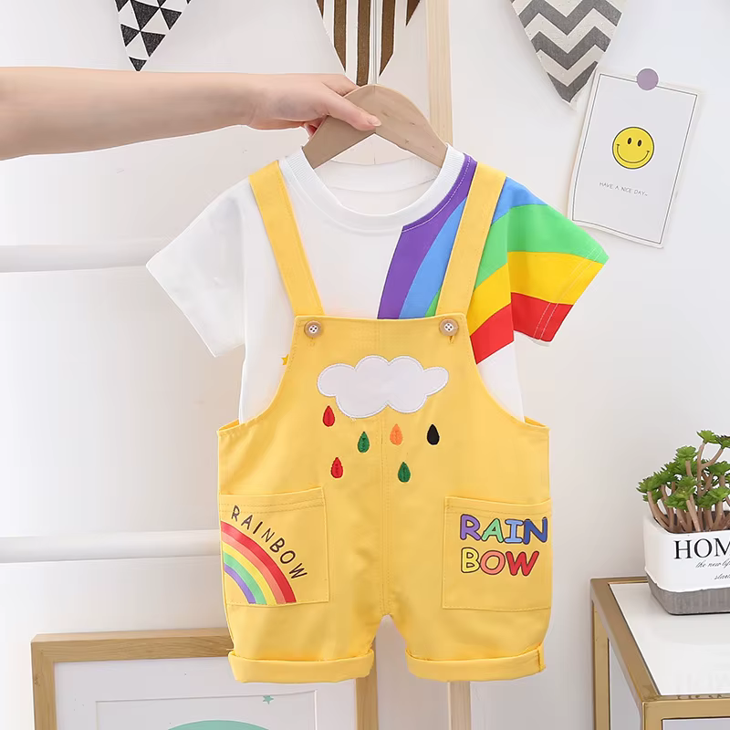 Conjunto verano bebé informal camiseta y chándal niña - imagen 5