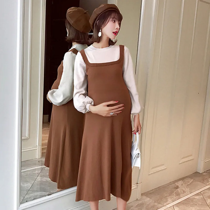 Vestidos jersey gruesos de punto maternidad para embarazadas - imagen 4
