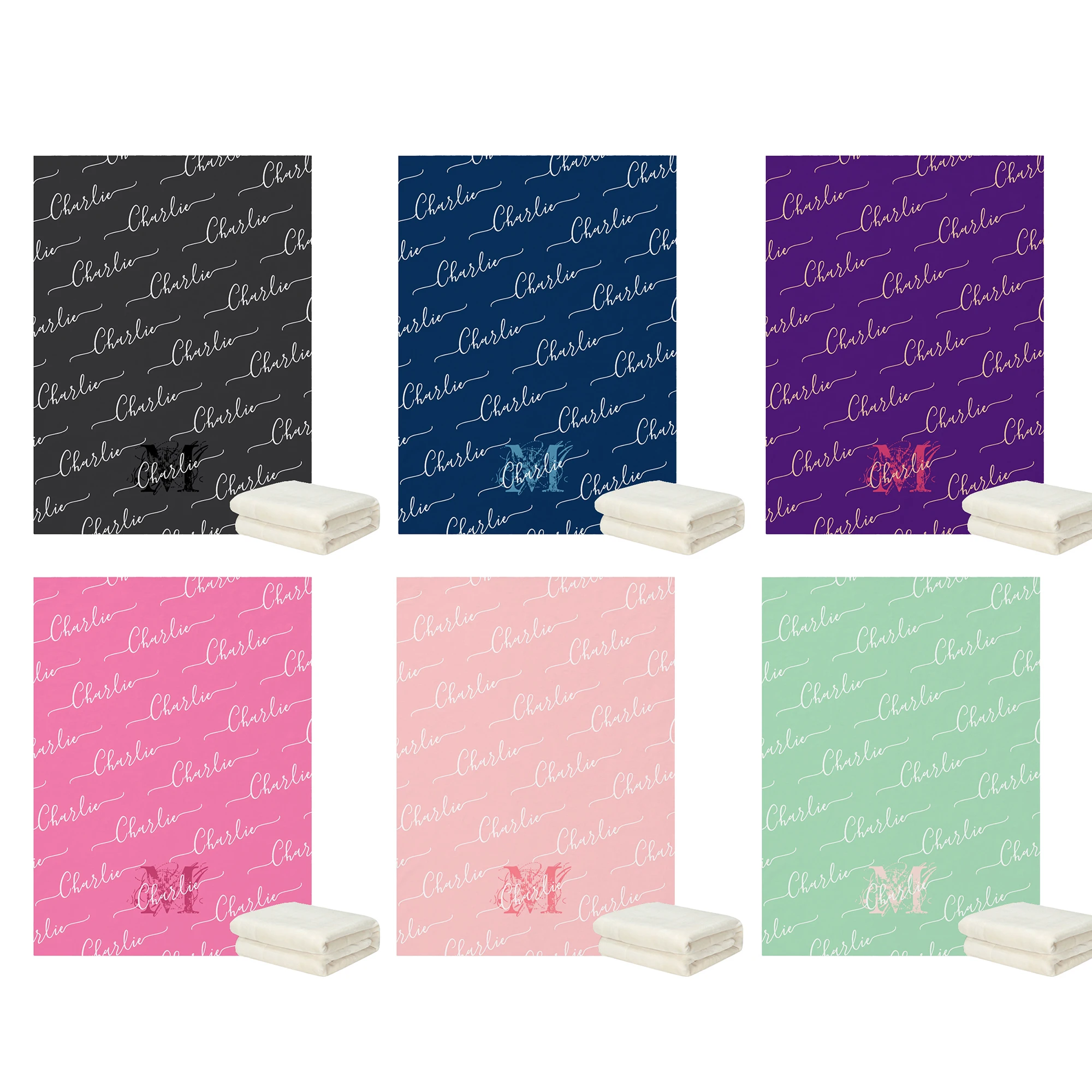 Manta polar personalizada con nombre para bebé