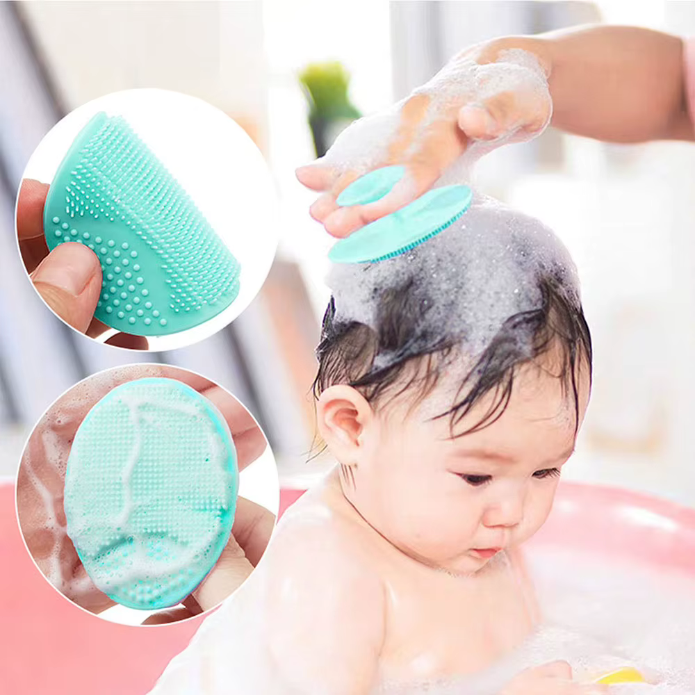 Cepillo de silicona bebé para baño masaje exfoliante gorro cuna - imagen 4