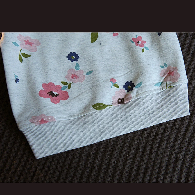 Jersey floral de cuello redondo para niñas de primavera - imagen 2