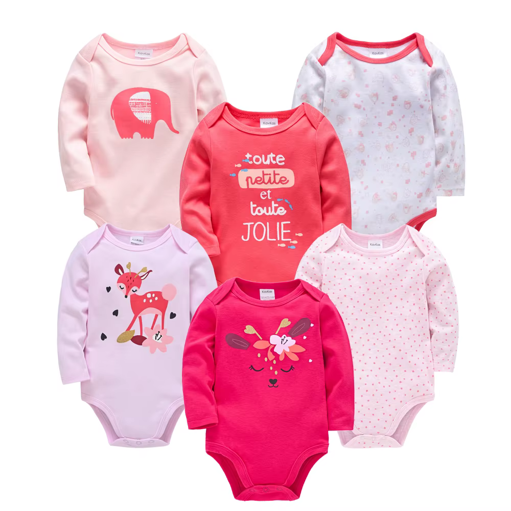 Body manga larga de algodón para bebé con estampado infantil - imagen 5
