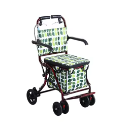 Andador rodante plegable con asiento y ruedas - acero grueso