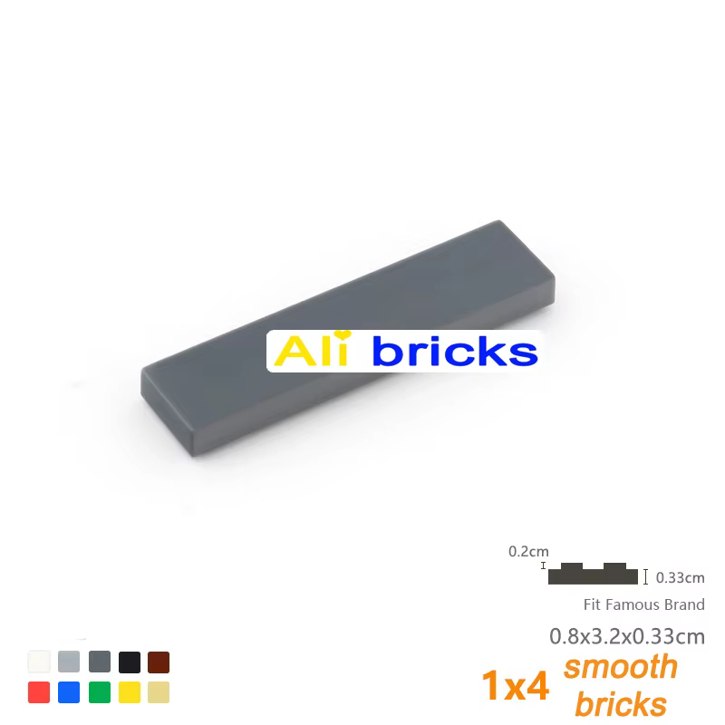 DIY Bloques de Construcción Figura Delgada Ladrillos Lisos 1x4 - imagen 2