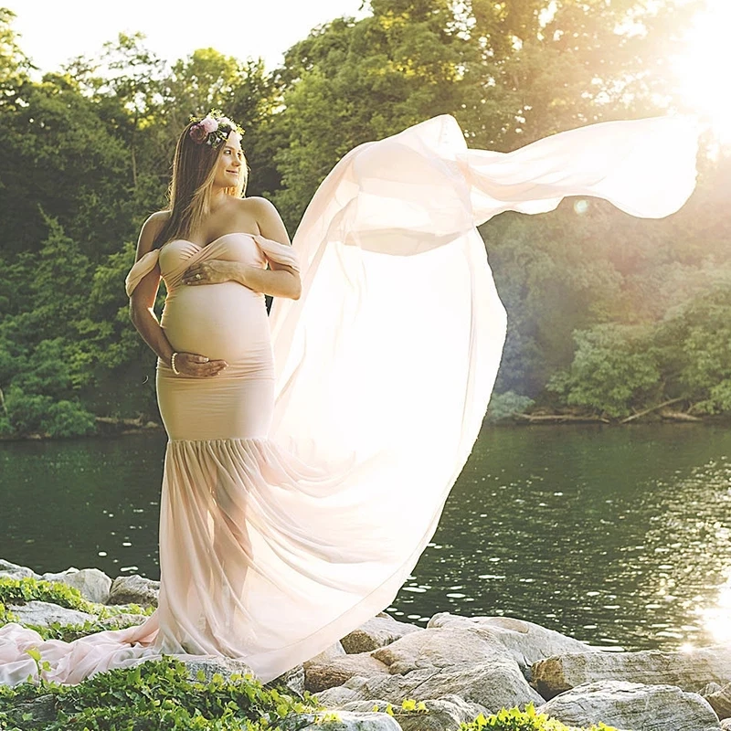 Vestido de embarazada maxi para sesión de fotos - imagen 5