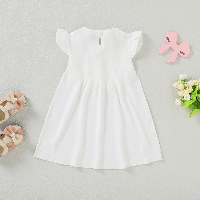 Vestido sin mangas de verano para bebé y niña – Blanco suave - imagen 5
