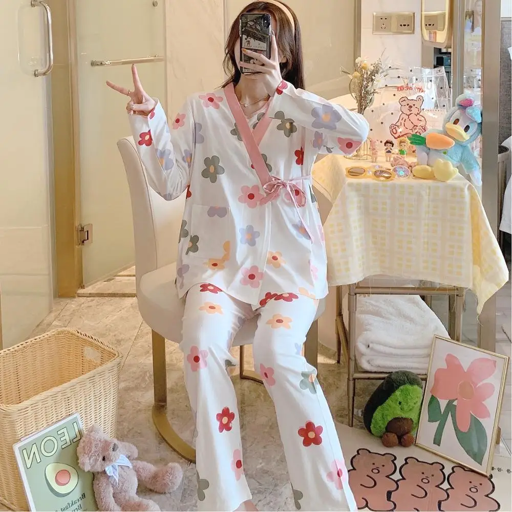 Pijama de lactancia maternidad estampado enfermería - imagen 4