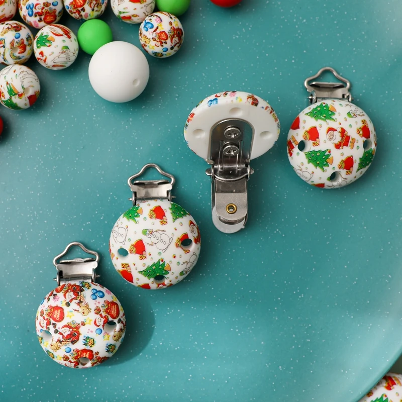 Chupete de silicona para dentición Let's Make navideño clip calavera - imagen 5