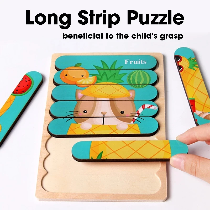 Rompecabezas de madera Montessori 3D doble cara para bebés y niños - imagen 4