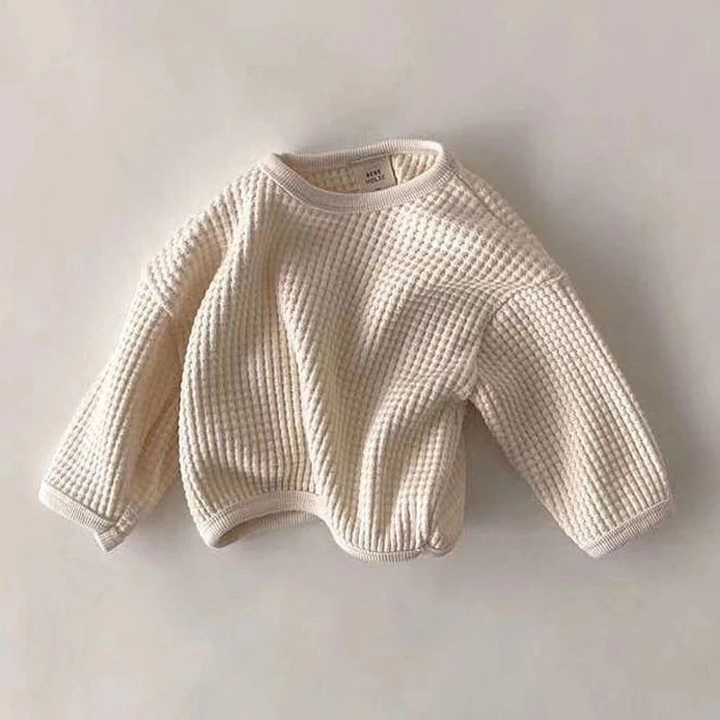 MILANCEL Sudadera con capucha waffle para bebé y niñas – Primavera