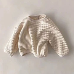 MILANCEL Sudadera con capucha waffle para bebé y niñas – Primavera