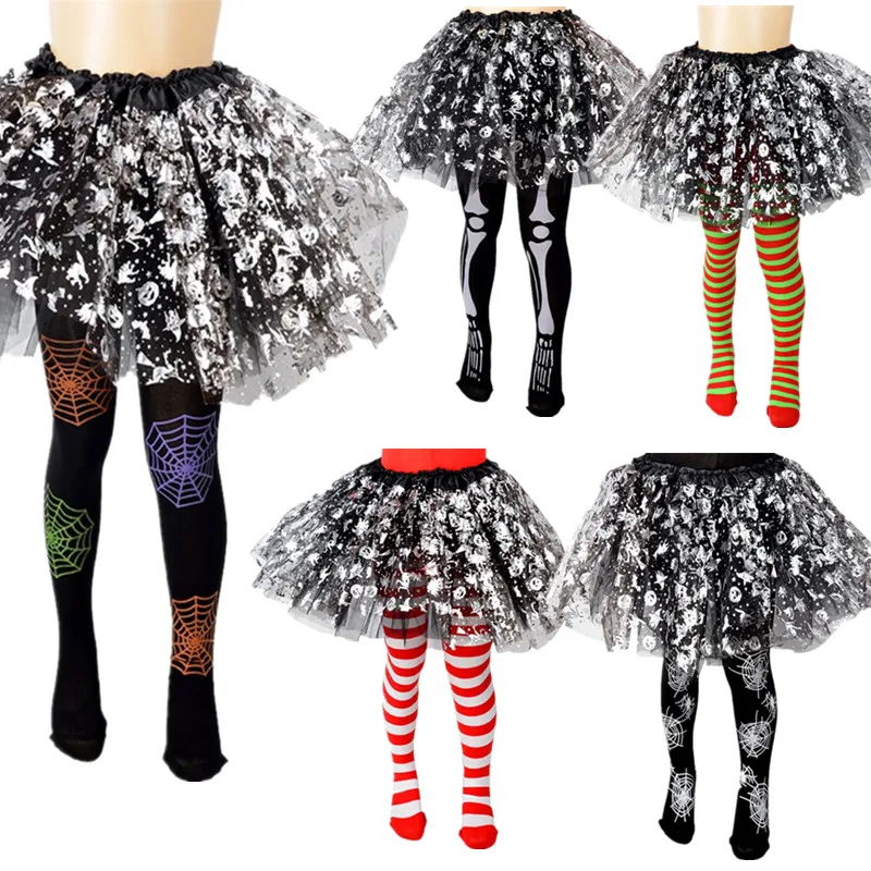 Medias largas de Halloween con telaraña para niños y niñas - imagen 5