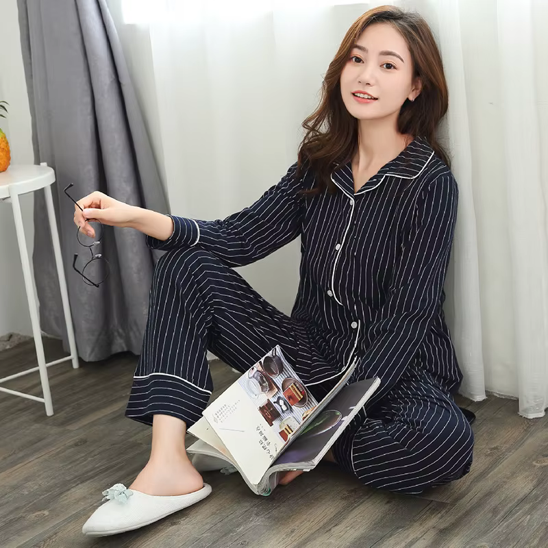Pijama de embarazo y lactancia en algodón suave para dormir - imagen 5