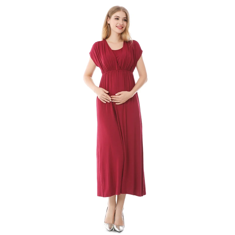 Emotion Moms Vestido de lactancia verano tela suave moda maternidad - imagen 4