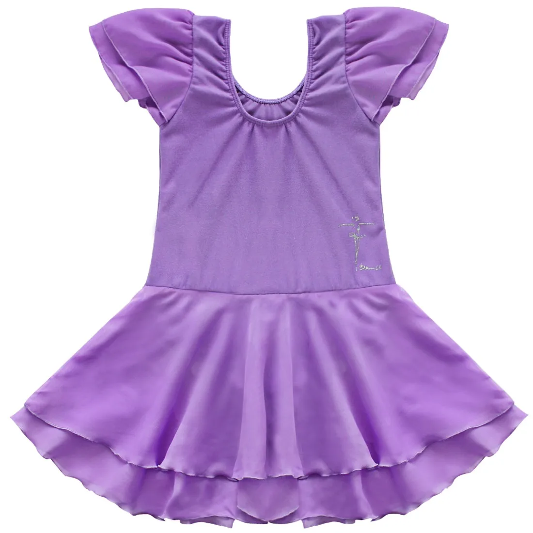 Vestido de ballet para niñas con tutú y leotardo de manga corta - imagen 2