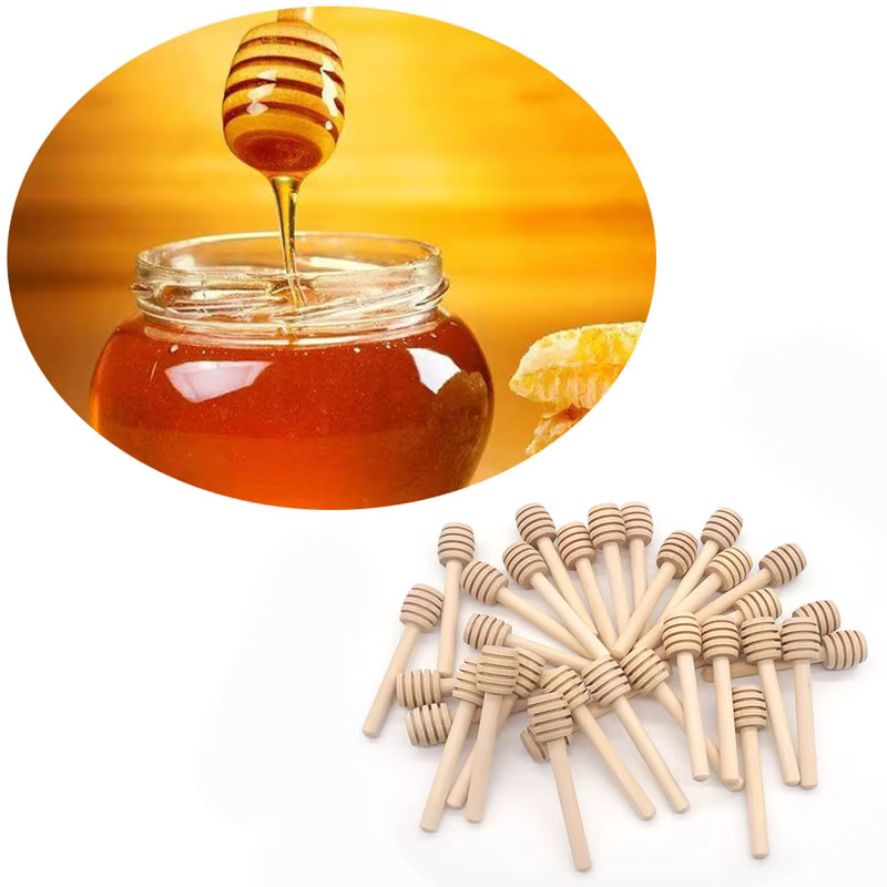 Mezclador de miel con mango de madera y cuchara – Utensilio de cocina - imagen 5