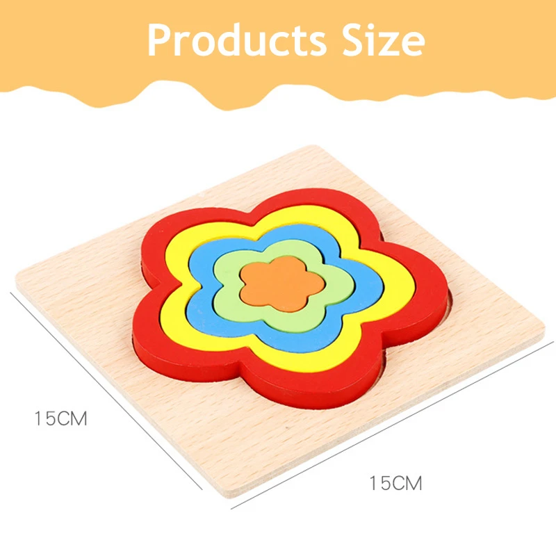 Rompecabezas Montessori de formas geométricas madera para niños - imagen 4