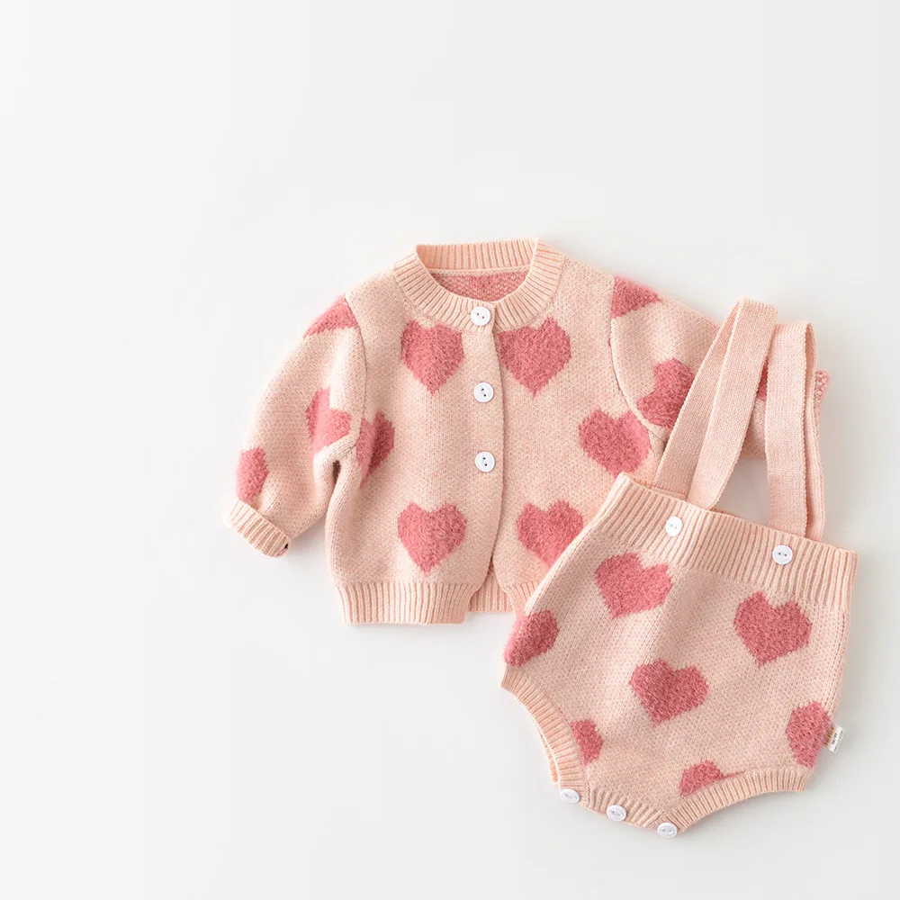MILANCEL Conjunto bebé punto con corazón - Ropa recién nacido - imagen 2