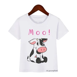 Camiseta infantil de algodón con estampado Animal para niños – Manga corta