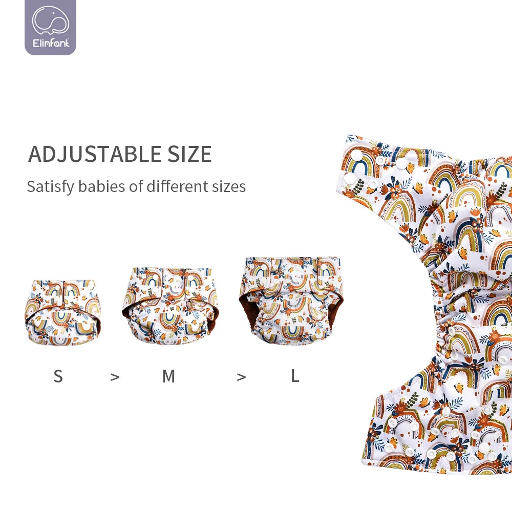 Elinfant pañal de tela ecológico estampado con interior impermeable - imagen 4
