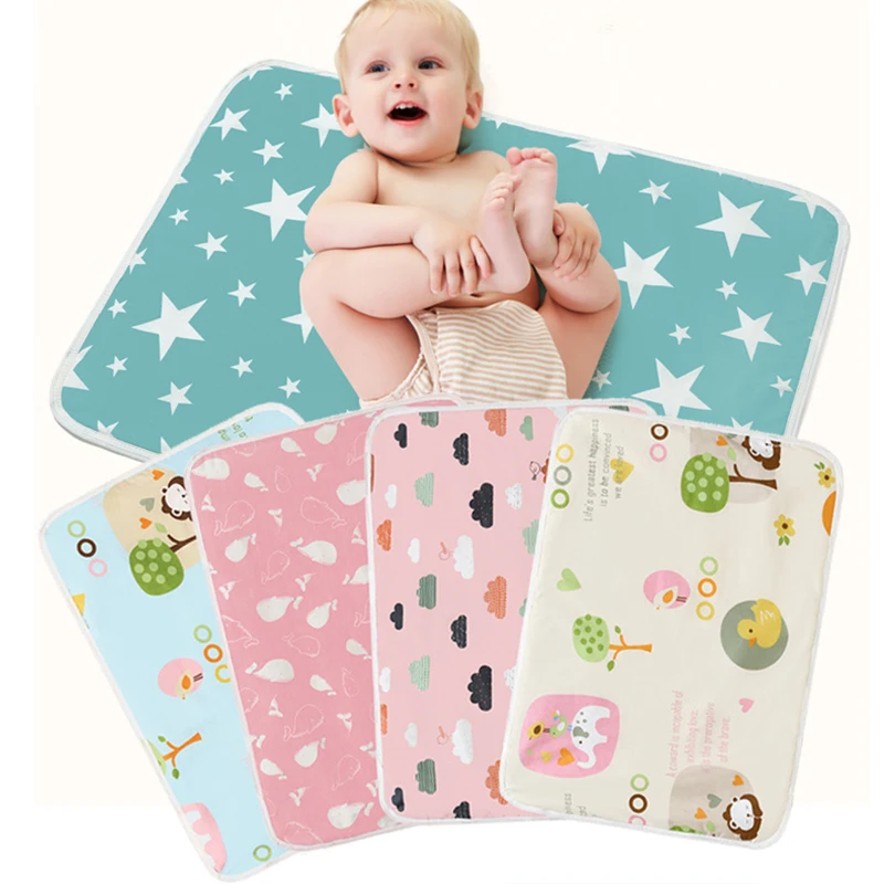 Alfombrilla cambiador bebé impermeable reutilizable algodón suave - imagen 3