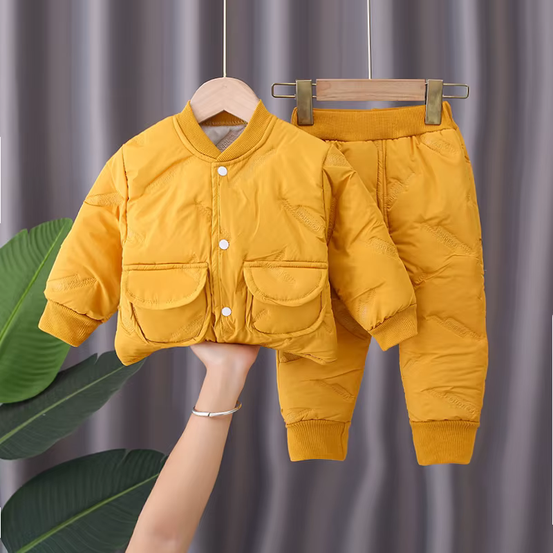 Conjunto invierno felpa gruesa con cuello alto para niños - imagen 2