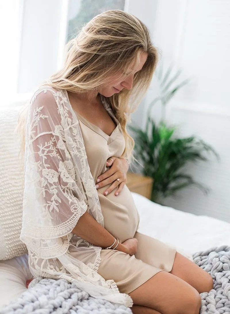 Vestido de maternidad boho ganchillo encaje para sesiones fotos - imagen 5
