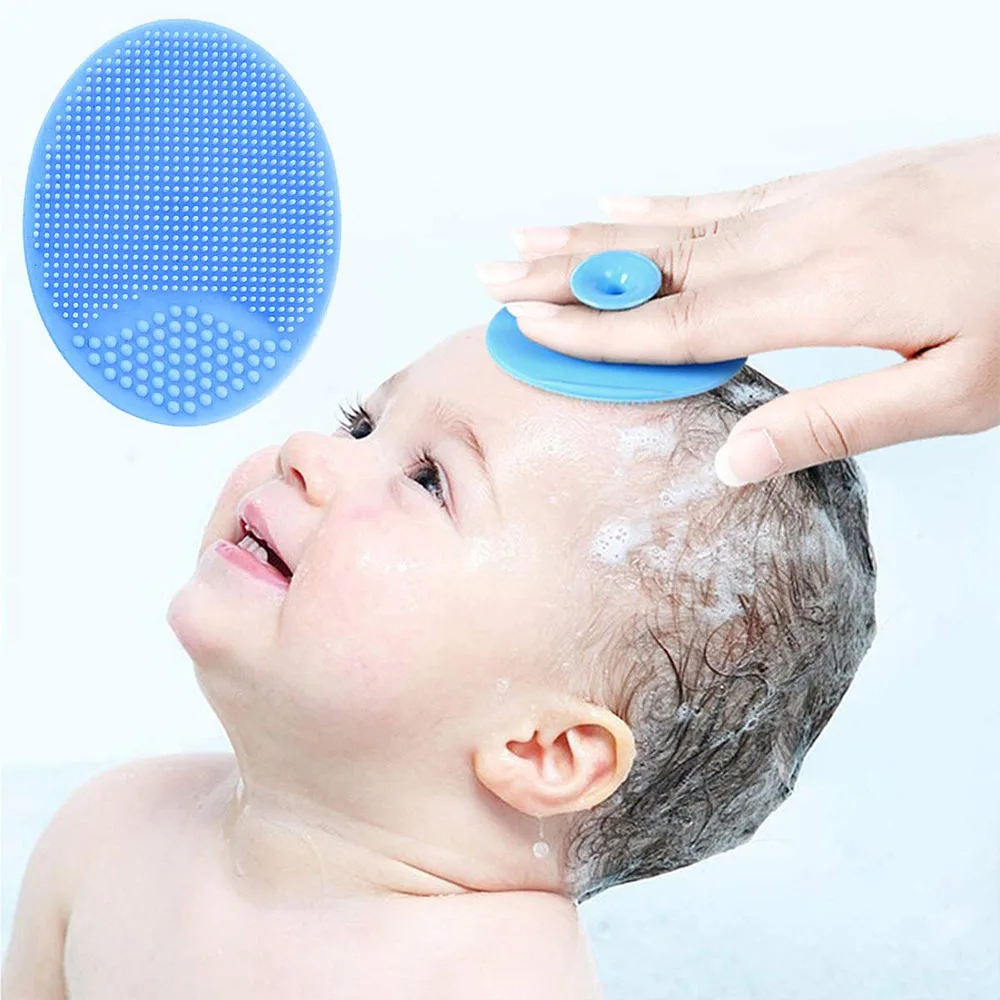 Cepillo de silicona bebé para baño masaje exfoliante gorro cuna - imagen 3