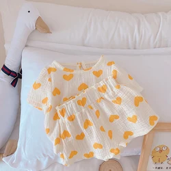 Conjunto de verano para niña con camiseta y shorts de algodón