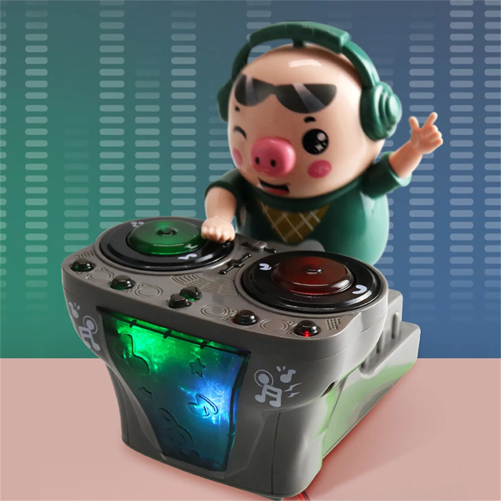 Cerdito DJ con luz y movimiento