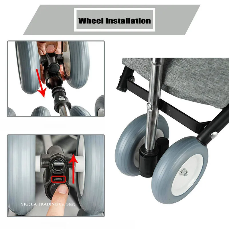 Carrito plegable de lavandería ligero con ruedas - imagen 5