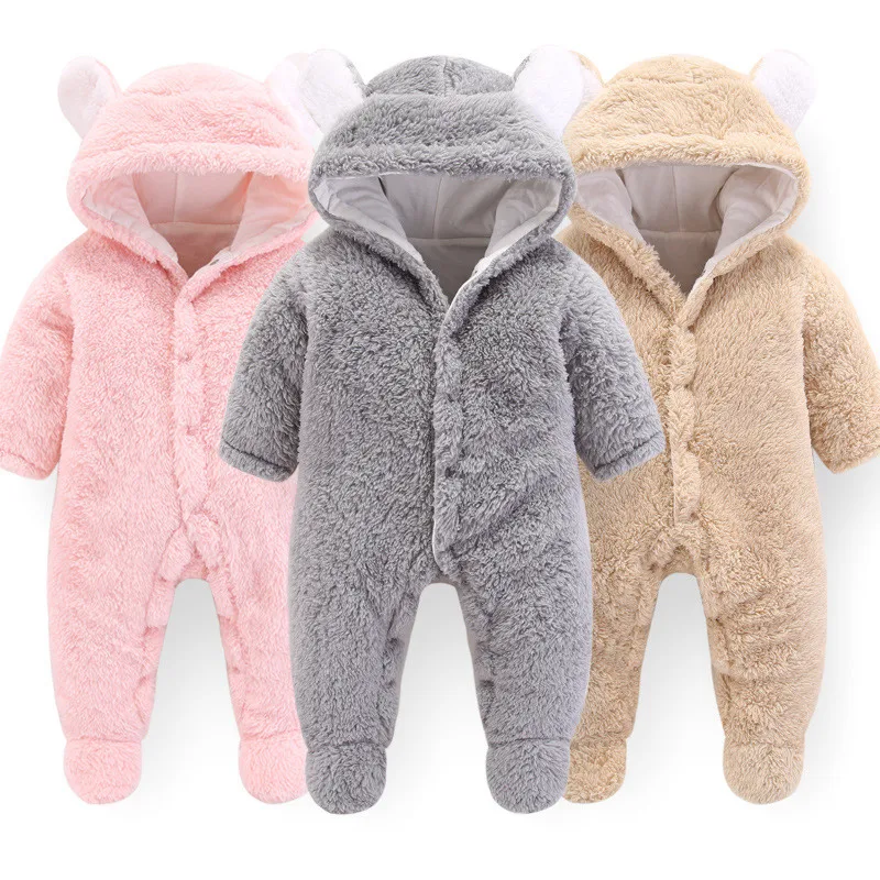 Pelele invierno para bebé con capucha – algodón suave manga larga - imagen 4