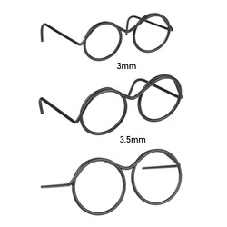 Gafas redondas metal retro Blythe para muñeca, montura sin lentes