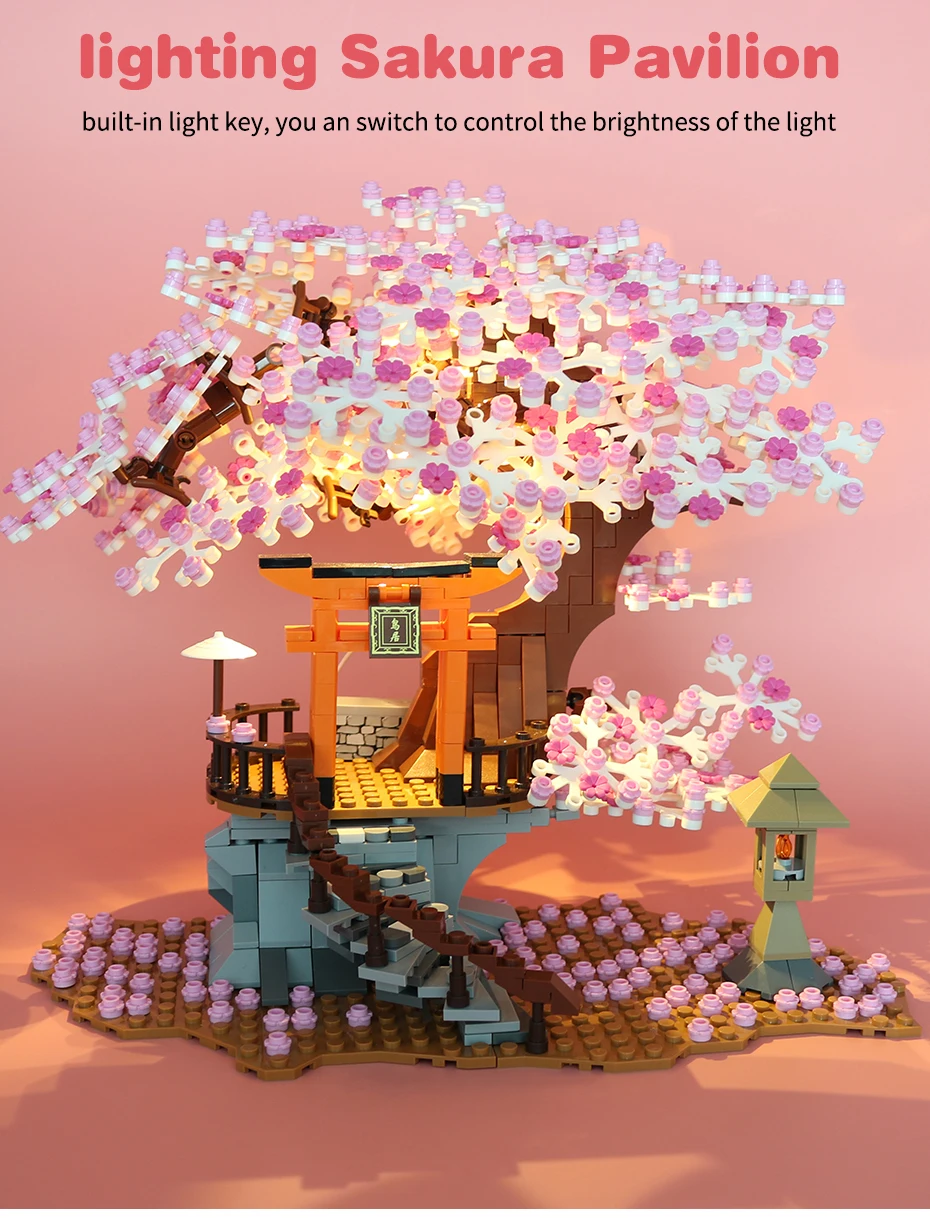 Modelo terminado del santuario Sakura Inari