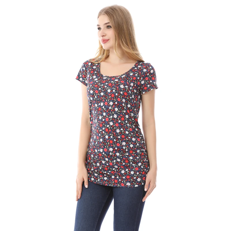 Camiseta de lactation manga corta estampada – Cómoda para embarazo y postparto - imagen 5