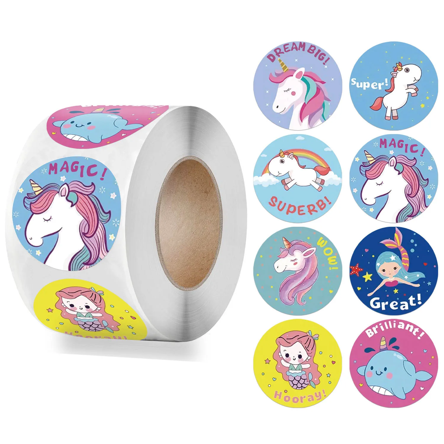 Pegatinas de recompensa - sirena y unicornio