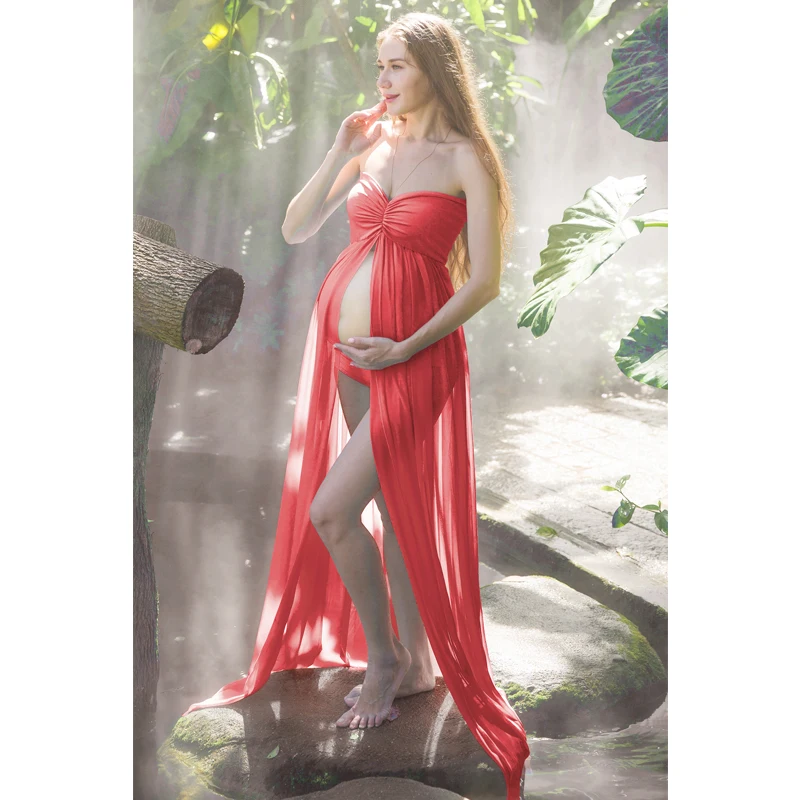 Vestido en tono rosa para sesión de fotos
