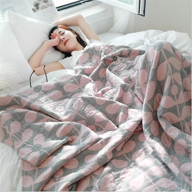 Manta de muselina a cuadros algodón para siesta de verano - imagen 4
